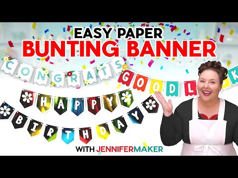 EASY Party Decor: Make A Paper Bunting Banner: Birthday & Congratulations