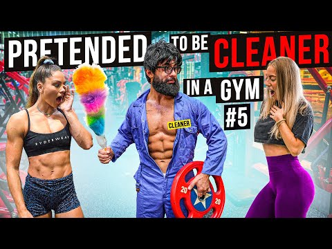 CRAZY CLEANER shocks GIRLS in a GYM prank #5 | Aesthetics in Public