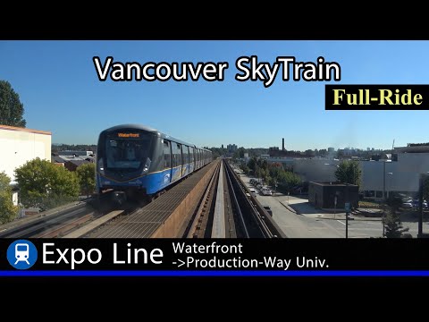 [4K]Vancouver SkyTrain Front View - Waterfront to Production Way-University (UTDC ICTS Mark I)