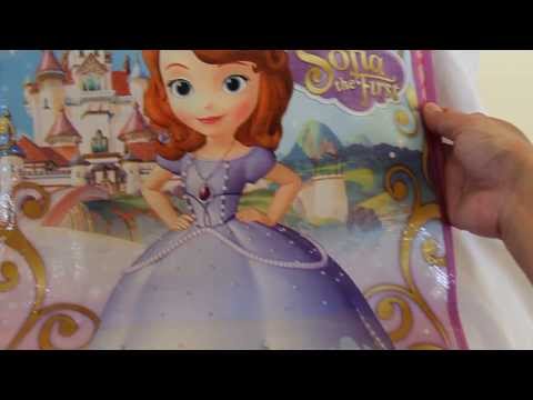 Sofia The First shirts, tumbler, wooden stamp set, reusable bag.