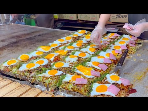 japanese street food - OKONOMIYAKI 広島焼き hiroshima style