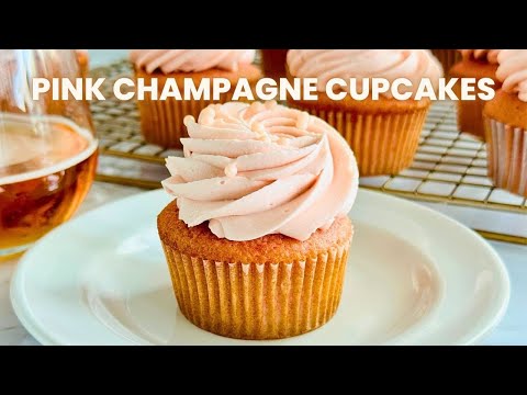 Pink Champagne Cupcakes Recipe | Easy Valentine’s Day Dessert Idea | Champagne Buttercream Frosting