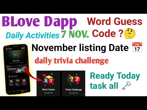 BLove Dapp 7 NOV Daily Activity 🗝️ Blove dapp Listing News 💥 BLove token no list' ? bfic network