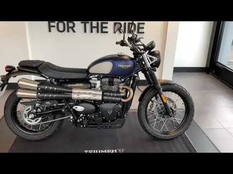 Triumph Street Scrambler Gold line edition finished in Pacific Blue