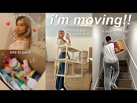 MOVE IN WITH ME! ♡ (packing, new empty apartment, moving day, tour)