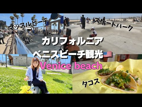 【ロサンゼルス🌴】ベニスビーチを歩いて観光してきた⛱｜California Los Angeles Venice beach  muscle beach a trip🏖