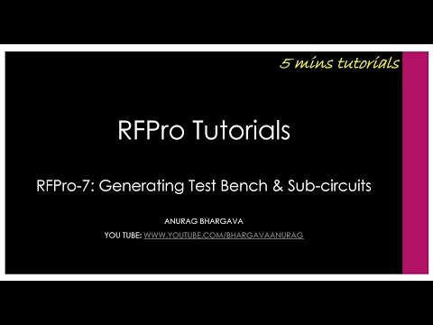 RFPro-7: Generating Test Bench and Sub-Circuits from RFPro