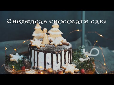 卵乳無しでふわふわクリスマスチョコレートケーキ🎄【vegan】