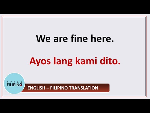 Short Filipino Phrases and Sentences! | KAMI/TAYO (We/Us) | English-Tagalog Translation