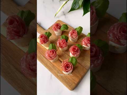 How to make Salami Rose with tortillas✨Super Easy Appetizer only 4 ingredients #shortsvideos