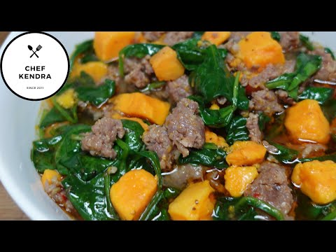 Sweet Potato and Sausage Soup / Super Easy / Delicious