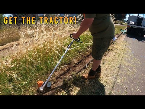 I Needed A TRACTOR To MOW This EXTREMELY OVERGROWN Long Thick Grass | Beautiful Transformation