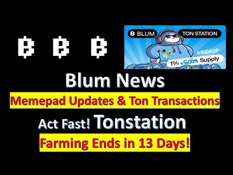 Blum News: Memepad Updates & Ton Transactions—Act Fast! Tonstation Farming Ends in 13 Days!