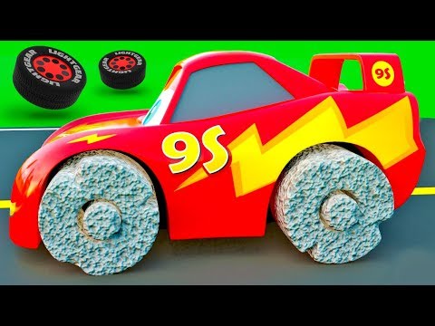 Cars with Ancient Wheels - Little Cars change color wrong Wheels, Color Garage stories