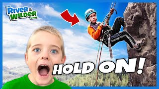 KIDS learn to RAPPEL?! Scary outdoor adventure FUN!