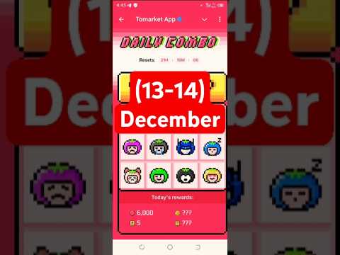 🍅Tomarket Airdrop Combo 13 December | Tomarket Daily Combo Today | Tomarket Secret Combo Today