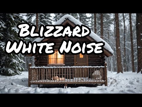 Cozy Cabin in Blizzard Snowstorm: Falling Snow in Forest & Howling Wind for Sleep: Baby White Noise