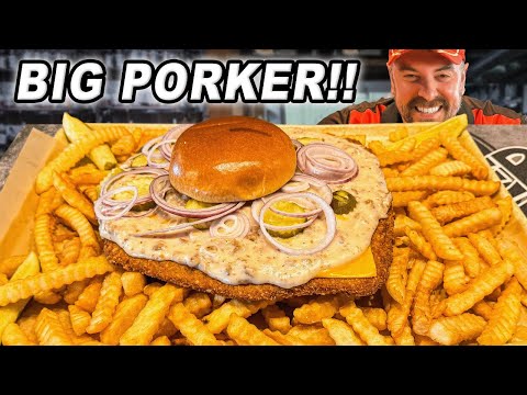 Shooter’s $18 “Big Porker” Fried Pork Tenderloin Sandwich Challenge!!