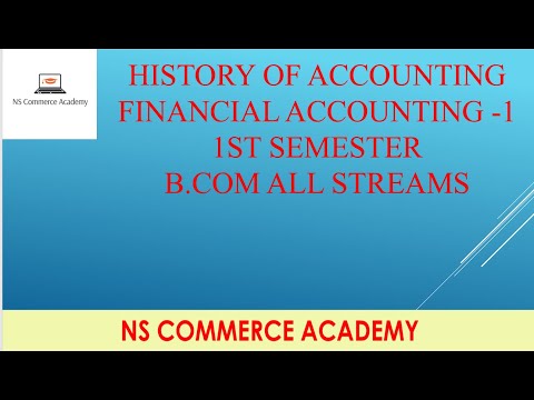 HISTORY OF ACCOUNTING - FA-1 - 1ST SEMESTER - B.COM ALL STREAMS - OU