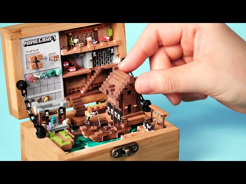 Making a tiny Minecraft Pirate Village Box - ASMR