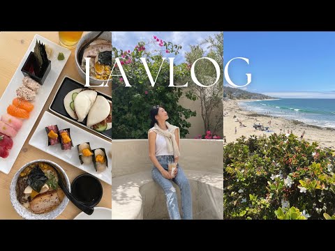 LA travel vlog 🌺 Pack with me, Skincare Beauty routine, Laguna beach, Melrose, Glossier, Urth caffe