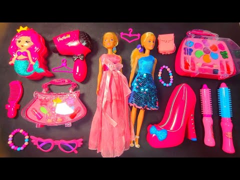 2 Minutes Satisfying with Unboxing Barbie Doll Makeup Set Beauty Set Fashion Set Toys ASMR