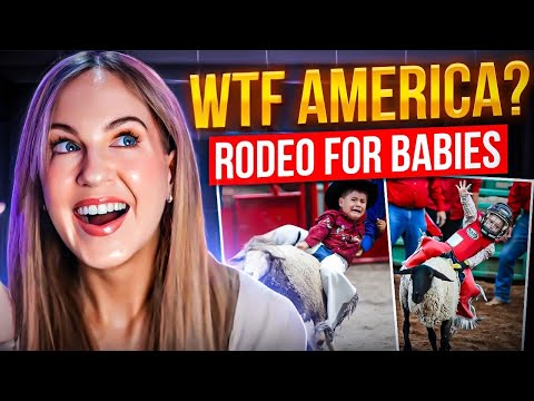 Irish Girl Reacts to Americas Weird Hobby- Mutton Bustin' for the First Time