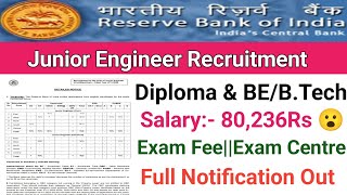 RBI Recruitment 2024||RBI JE Vacancy 2024||Junior Engineer Vacancy 2024||Diploma & BE/B.Tech