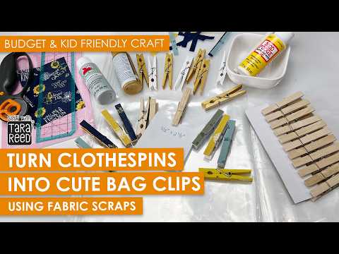 No Sew Fabric Scrap Project  - Make Bag Clips from Clothespins