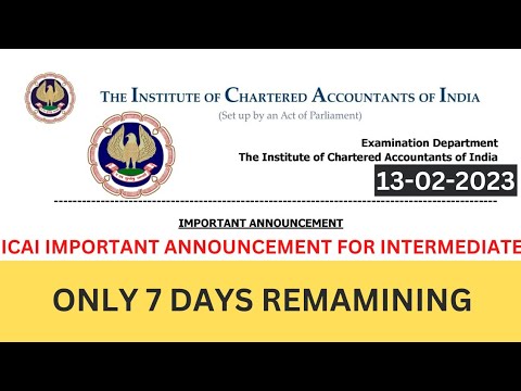 |ICAI Important Announcement For CA Intermedite Students| Direct Entry|Non Direct Entry|