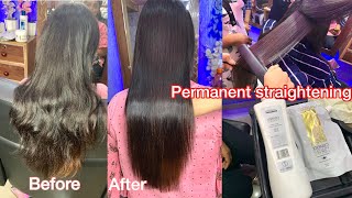 Permanent hair straightening कैसे करते हैं ??  Step by step full process