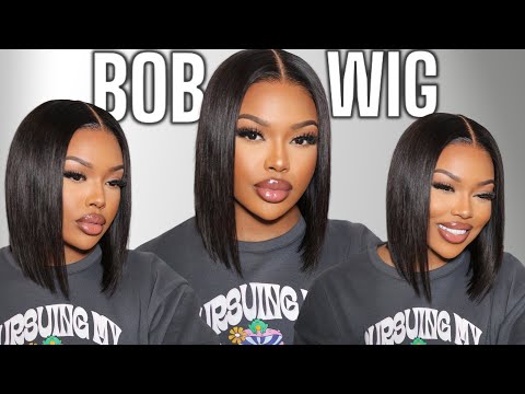 *NEW* BOB WIG WITH AIR LACE , PERFECT CUT BOB Ft MyFirstWig