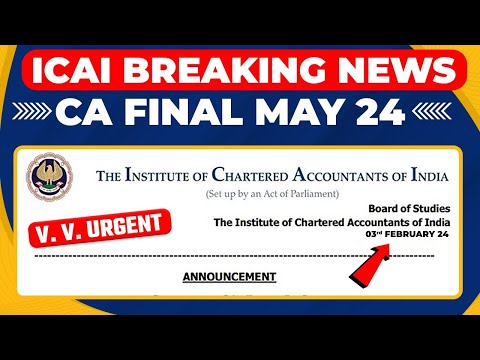 ICAI Breaking News | CA Final May 24 RTP Released by ICAI | CA Final RTP 2024 Out | ICAI Big Update