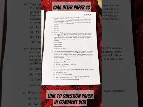 cma inter CFM paper 10 question paper july 2023 exam #cmaexam #cma #cmainter