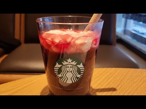 【スタバ新作フラペチーノ】窓から市電が見えるスタバで「オペラルージュフラペチーノ」を飲んでみた。スタバリワード会員先行。