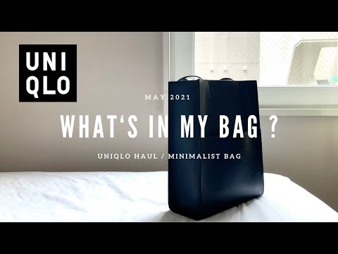 【What's in my bag?】ユニクロで購入したミニマルな高見えバッグとその中身 / ミニマリスト / バッグインバッグ（Phone bag）