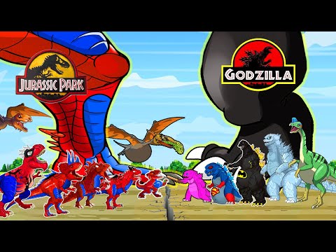 JURASSIC PARK, Triceratops Giganotosaurus Pangaea land Dinosaurs of Cartoon Godzilla : WHO WILL WIN?