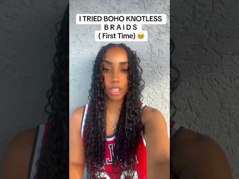 Got my long natural hair braided for the first time - Knotless Boho Braids Hair Transformation