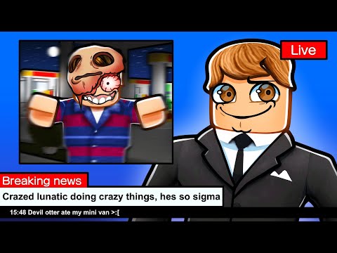 ROBLOX CRAZY GUY GOES INTO TOWN DOING CRAZY THINGS he's so crazy