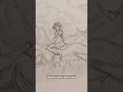 Princess Mononoke drawing project - sketch 1/3