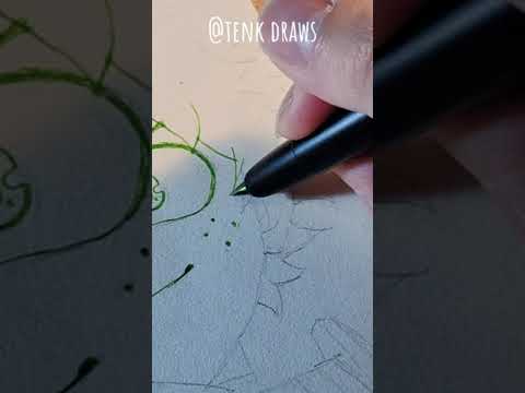 Fountain pen drawing anime | Deku 綠谷出久| My Hero Academia | TenK Draws #drawing #anime #fountainpen