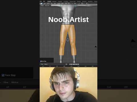 Noob vs Pro artist: sewing clothes #blendertutorial #blender #blendercommunity #blender3d #b3d