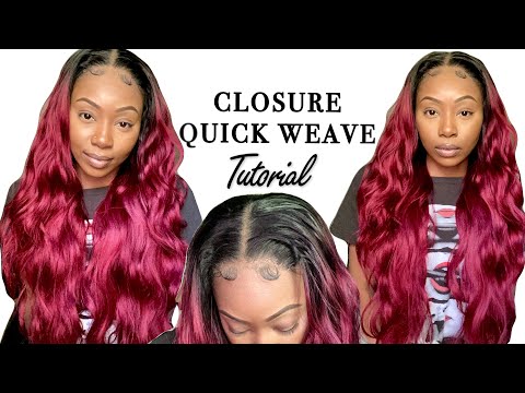 QUICK WEAVE CLOSURE WIG TUTORIAL FT. BEAUTY SUPPLY STORE HAIR.