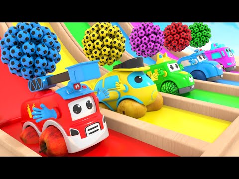 Humpty Dumpty Song - Colorful soccer balls, Jumping off the slide - Baby Nursery Rhymes & Kids Songs