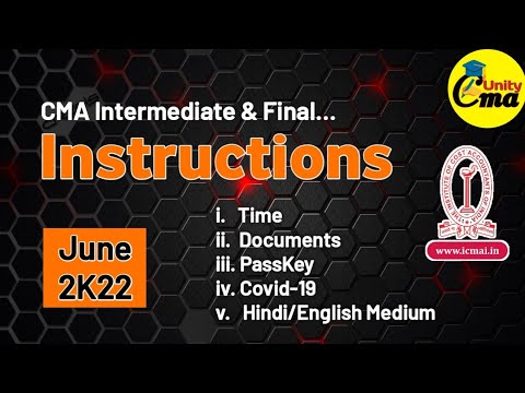 CMA Exam Instructions For Intermediate and Final Students ||Ankit~Poonia||