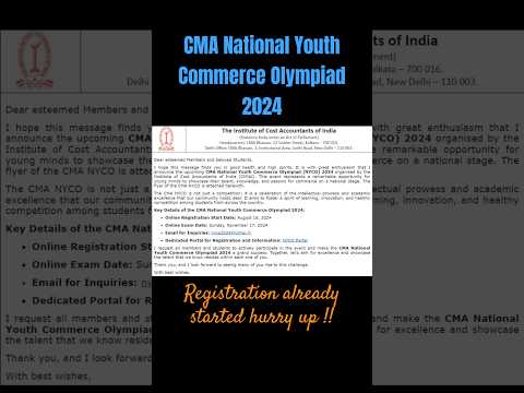 CMA National Youth Commerce Olympiad 2024 #cmaupdate #olympiad #shortsfeed