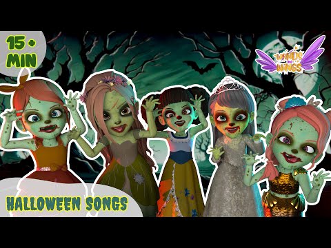 Wheels on the Halloween Bus | Spooky Zombie🧟‍♂️ Music for Kids | Princess Rhymes - Wands And Wings