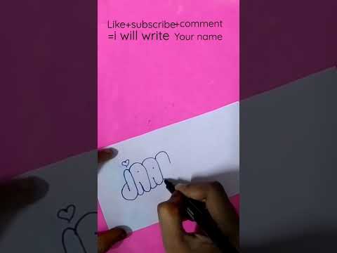 How to write JAANU in bubble letters 😀#shorts#crafts#viral