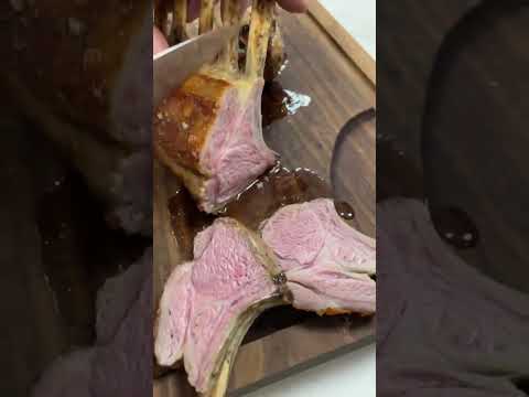 salt aged rack of lamb #meat #ribs #ribeyesteak #shortsvideo #shortvideo by tasty food