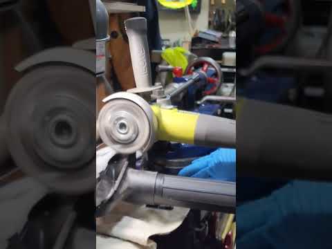 home-made tool post grinder for cleaning a drill press tube